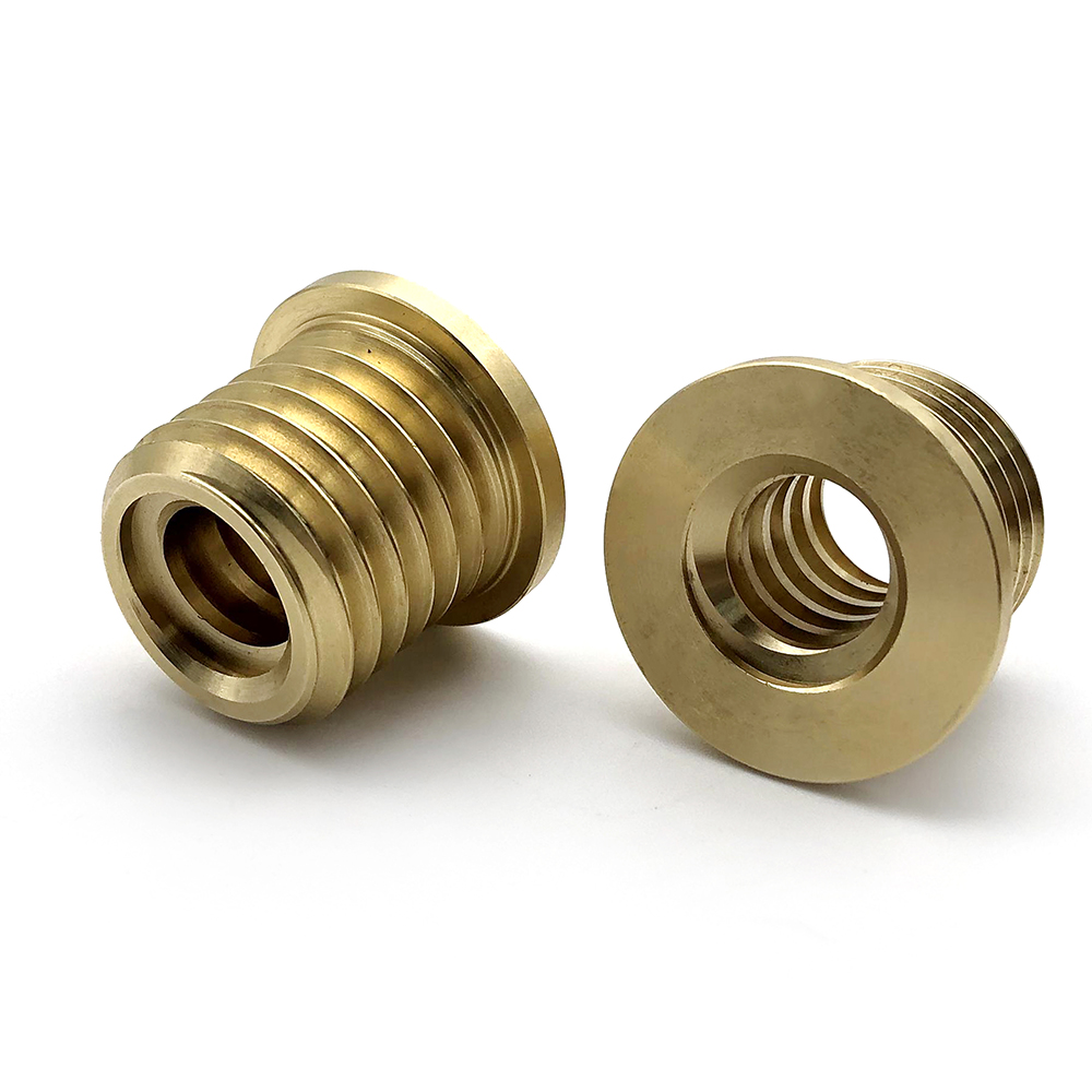 Custom High end cnc brass screw with internal threaded copper screw nut